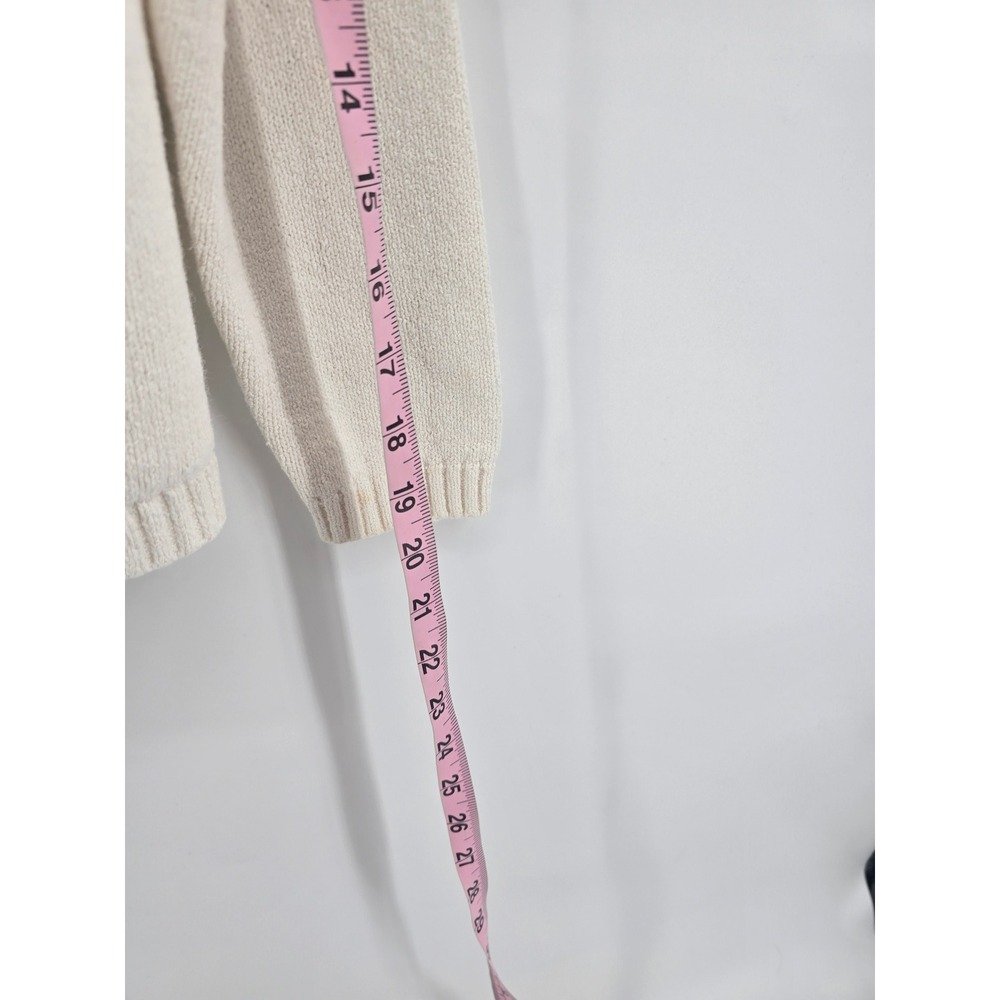 Talbots Cardigan Sweater Women Small Cream Beach Theme Embroidery Sunglasses 90s - Picture 8 of 9